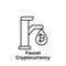 Bitcoin faucet outline icon. Element of bitcoin illustration icons. Signs and symbols can be used for web, logo, mobile app, UI,