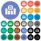 Bitcoin financial graph round flat multi colored icons