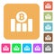 Bitcoin financial graph rounded square flat icons