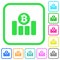 Bitcoin financial graph vivid colored flat icons icons