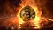 bitcoin on fire, neural network generated photorealistic image