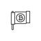 Bitcoin flag line icon