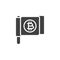 Bitcoin flag vector icon