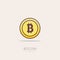 Bitcoin flat icon digital money. Bit coin electronic gold illustration. Market sign symbol