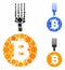 Bitcoin fork Mosaic Icon of Circles