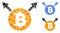 Bitcoin Fork Mosaic Icon of Round Dots
