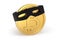 Bitcoin fraud - a bitcoin with a thugs mask