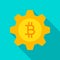 Bitcoin Gear Flat Icon