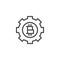 Bitcoin gear line icon