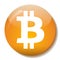 Bitcoin glass button vector illustration