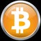 Bitcoin glass button vector illustration