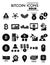 Bitcoin glyph icon set, cryptocurrency symbols collection, vector sketches, logo illustrations, crypto signs solid