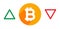 Bitcoin goes up or down, editable vector illustration