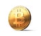 Bitcoin Gold BTG isolated on white background with copy space