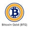 Bitcoin Gold BTG. Vector illustration crypto co