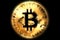 Bitcoin gold shining coin , illustration symbol
