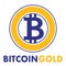 Bitcoin gold sign icon for internet money