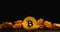 Bitcoin on Golden background