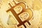 Bitcoin golden coin macro shot