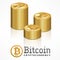 Bitcoin golden coins stack