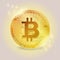 Bitcoin. Golden cryptocurrency coin. Electronics finance money symbol icon.