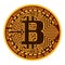 Bitcoin golden dark coin on white stock vector