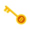 Bitcoin Golden Unlock Key Vector Illustration Graphic