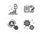 Bitcoin graph, Ab testing and Engineering documentation icons. Work sign. Vector