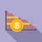 Bitcoin graph icon flat vector. Gain financial system