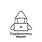 Bitcoin hacker outline icon. Element of bitcoin illustration icons. Signs and symbols can be used for web, logo, mobile app, UI,