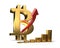 Bitcoin high increase 3D illustration