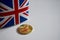 Bitcoin with hip flask union jack flag