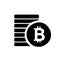 Bitcoin icon with coins, logo cryptocurrency