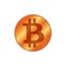 Bitcoin icon copper red color, cryptocurrency bitcoin coin copper red symbol, logo bitcoin coin copper red color, bitcoin copper