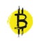 Bitcoin Icon from Grunge Brush Strokes