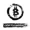 Bitcoin Icon from Grunge Brush Strokes