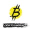 Bitcoin Icon from Grunge Brush Strokes