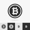 Bitcoin icon isolated on background for cryptocurrency logotype, digital money