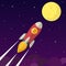 Bitcoin icon rocket