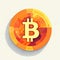 Bitcoin Icon Vector Illustration With Retro Filters And Flat Design