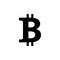 Bitcoin icon, vector sign, payment symbol, coin logo. Crypto currency, virtual electronic, internet money. black emblem isolated