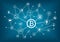 Bitcoin illustration with dark blue background