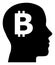 Bitcoin Imagination Flat Icon Raster