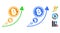 Bitcoin Inflation Trend Composition Icon of Circles