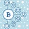 Bitcoin infographics with rounded icons.