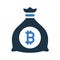 Bitcoin, invest icon. Simple editable vector illustration