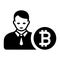 Bitcoin investor icon / black color