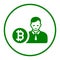 Bitcoin investor icon / green color