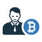 Bitcoin investor icon / vector graphics