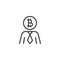 Bitcoin investor line icon